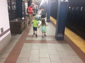 Coralie & I ran through the train station; we couldn't get to the park fast enough!